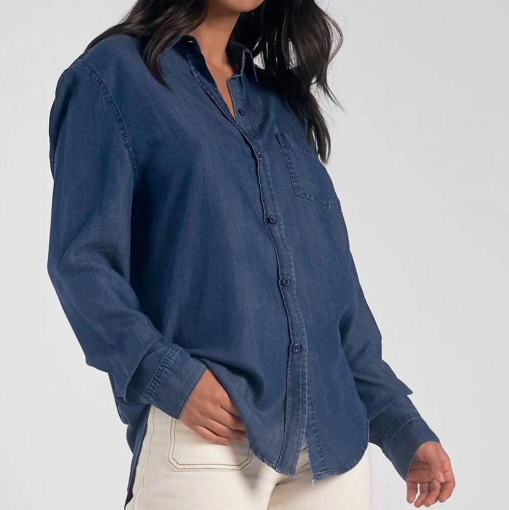 Elan Soft Denim Button Down Shirt